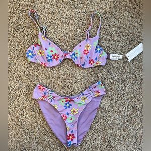 Dippin’ Daisy’s floral bikini- top size S, bottom size XS